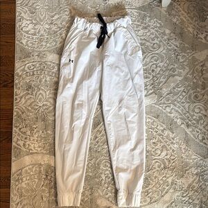 Under Armour White Pants with Black Drawstring